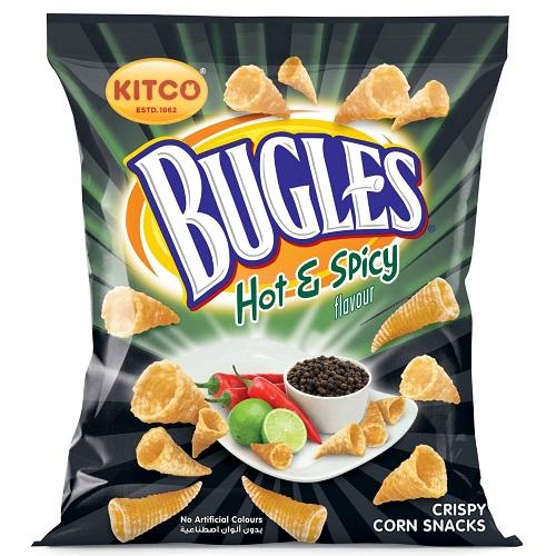 Kitco Bugles Crispy Corn Snacks with Hot and Spicy 15g