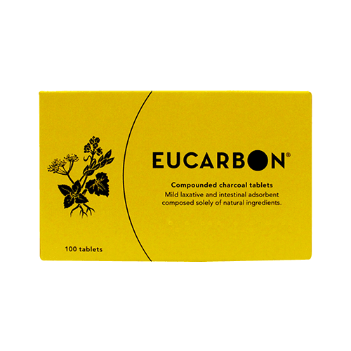 Eucarbon Compounded Laxative Charcoal Tablets for Constipation Flatulence 100Tablets