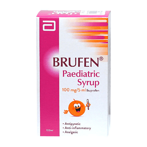 Brufen 100mg/5 ml Ibuprofen Syrup for Treating Fever in Children 100ml