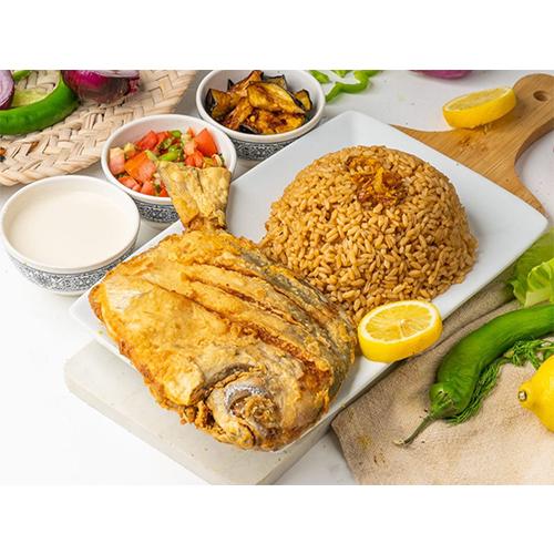 Grilled Zubaidi with Greek Salad Diet Meal