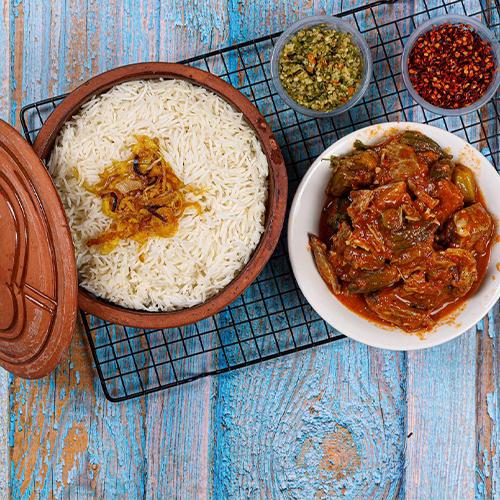 Maraq Laham Bamiya With Rice