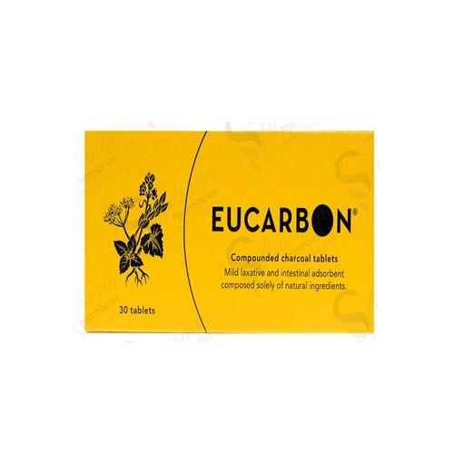 Eucarbon Laxative Charcoal Tablets for Digestive System Adsorbent 30Tablets