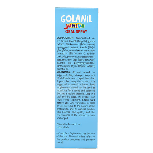 Golanil Junior Oral Spray to Treatment Throat Infections for Children 30ml