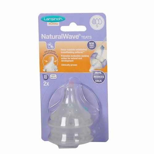 Lansinoh Natural Wave Nipples Soft and Flexible Slow Flow 2Pcs