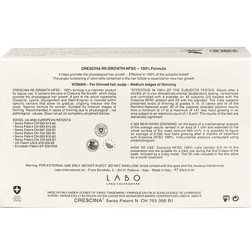 Crescina HFSC 500 Ampoules to Stop Hair Loss and Hair Growth for Women 20Ampoules