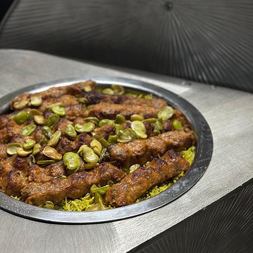 Saffron Rice with Kebab