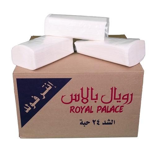 انتر فولد رويل بلايس محارم يد 150ورقه 1طبقه 24حبة