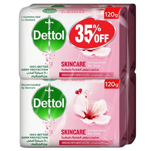 Dettol Skin Care Antibacterial Soap Bar 120g 4Pcs