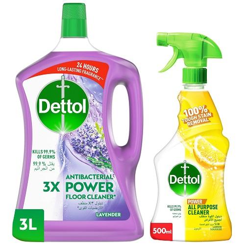 Dettol Lavender Floor Cleaner 3Ltr + All Purpose Cleaner 500ml
