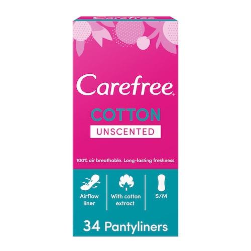 Carefree Cotton Feel Unscented 34Pads