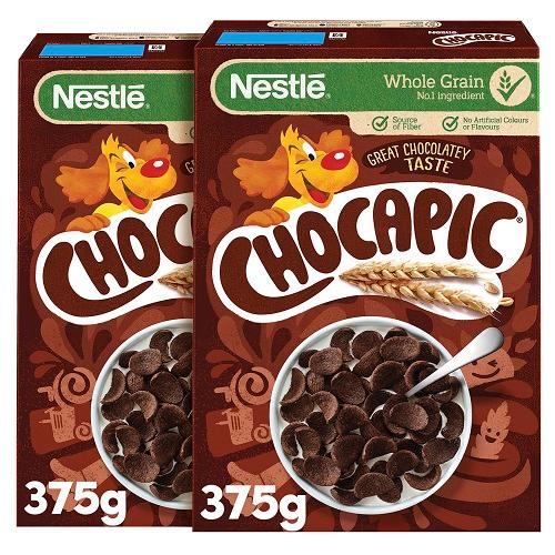 Nestle Chocapic Whole Grain Breakfast Cereals with Chocolate Flavor 375g 2Pcs