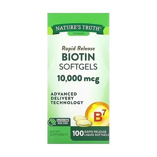 Natures Truth Rapid Release Biotin a Dietary Supplement 10000mcg 100Softgel