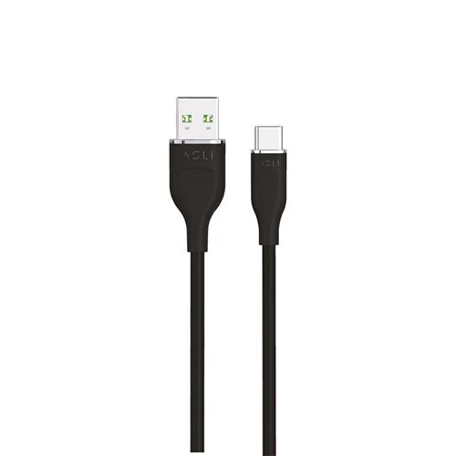 Asli Global Power Wire Lux Silicone USB to Type C Cable 1m Black Model No.PWL-AC1B