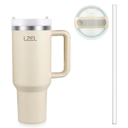 Lzel Tumbler with Handle Aqua Pure Vacuum Insulated 1100ml Rose Quartz Model No.NAP-1100 RQ