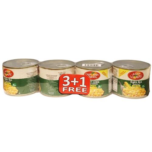 California Garden Whole Kernel Sweet Corn 200g 3+1Pcs Free