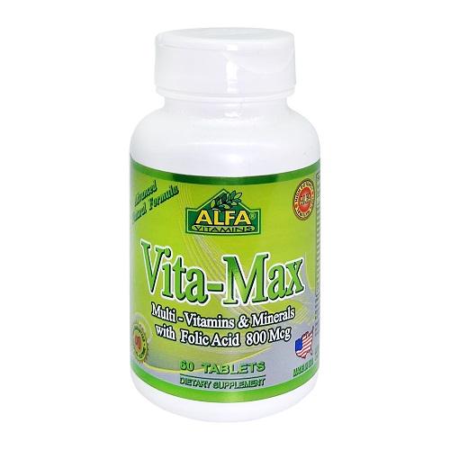 Alfa Vitamins Vita Max Dietary Supplement Support General Health and Boost Immunity 60Tablets