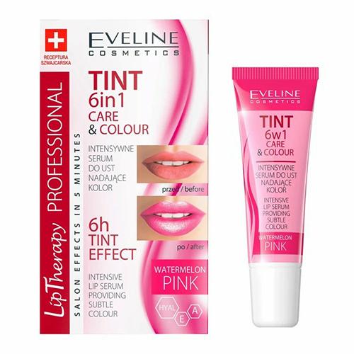 Eveline Tint 6in1 Lip Intense Color Lip Serum Pink with Watermelon 12ml