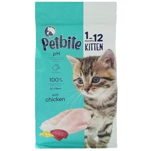 Petbite Chicken Kitten Cat Food from1to12Months 1Kg