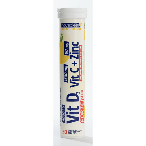 Novaclear Vit-C 1500+Zinc+D3 Forte Plus 20 Effervescent Tablets