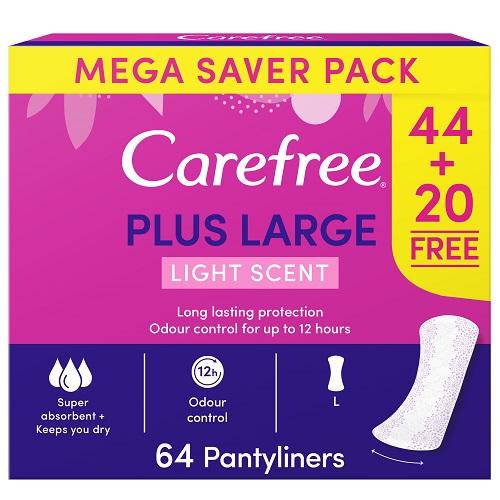 Carefree Cotton Plus Large Light Scent 44Pads +20Free