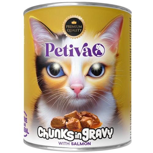 Petiva Adult Cat Salmon Chunk in Gravy 400g