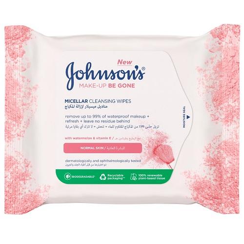 Johnson's Micellar Cleansing Wipes with Watermelon and Vitamin E for Normal Skin 25Wipes
