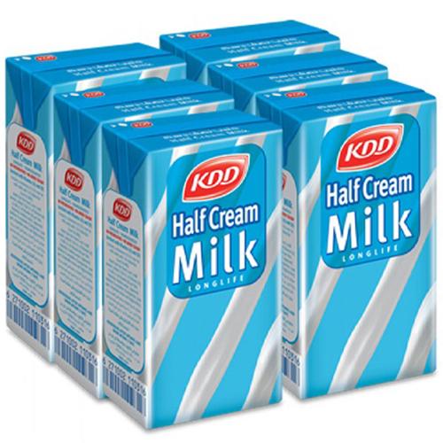 KDD Long Life Half Cream Milk 250ml 6Pcs