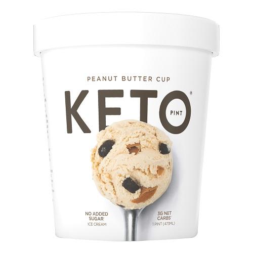 Keto Pint Ice Cream Peanut Butter Cup Flavor Sugar Free & Gluten Free 473ml