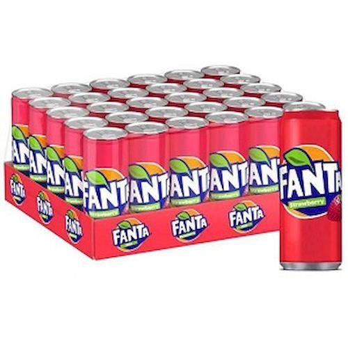 Fanta Soft Drink Strawberry Flavor Can 250ml 30Pcs