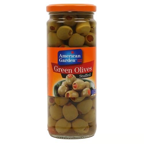 American Garden Green Olives Stuffed with Sweet Pepper 450g