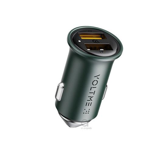 فولتمي كازو شاحن سيارة AA24 ثنائي المنفذ USB اخضر 24واط رقم.15668