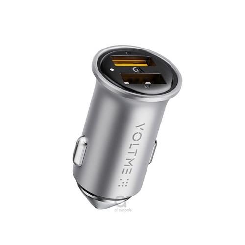 فولتمي كازو شاحن سيارة AA24 ثنائي المنفذ USB رمادي 24واط رقم.15670