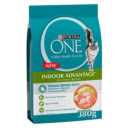Purina One Indoor Advantage Cat Food with Chicken 1Year and Above 380g