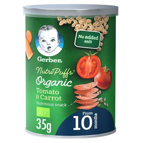 Gerber Organic Nutripuffs with Tomato and Carrot 35g