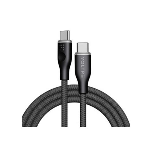 Voltme Powerlink Rugg Double Nylon Cable Type C to Type C 3A 60W Black 1m No.15689
