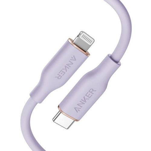 انكر باورلاين 3 فلو USB C الى لايتنينج بنفسجي 0.9م رقم.12384