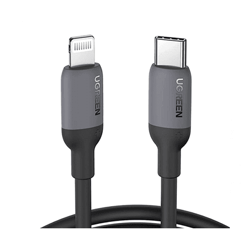 يوجرين كابل Type C الى لايتنينج سيليكون اسود 1م رقم.12707