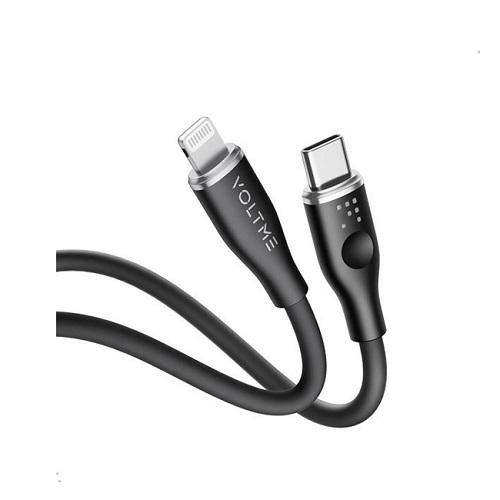 Voltme Powerlink Moss Type C to Lightning Liquid Silicone Cable and Zinc Alloy Connector 1.2m Black No.15685