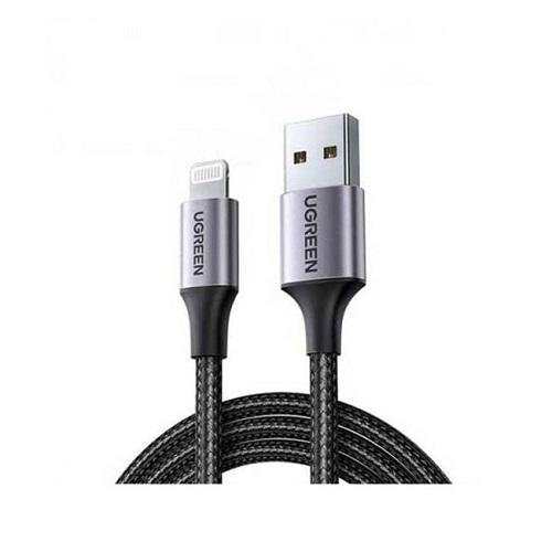 يوجرين كابل USB A 2.0 الى لايتنينج مطلي بالنيكل والالومنيوم بطول 1م اسود رقم.11186