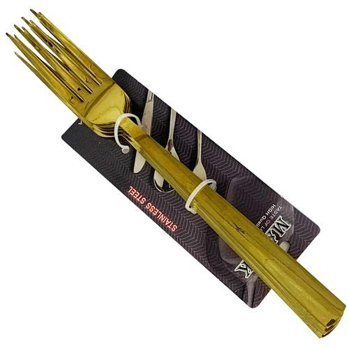 Malek Stainless Steel Fork Large Gold 6Pcs
