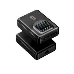 اكس باور جي دبليو200بي شاحن حائط مع 4منافذ 3.0Qc و PD بقدره 200واط اسود موديل رقم.PD-065PT-BK