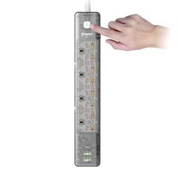 اكس باور بي اس4دي مقبس طاقة مع 7منافذ 3250واط اسود شفاف موديل رقم.XP-PS4D-TSP