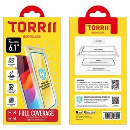 Torrii Bodyglass Screen Protector Anti Bacterial Coating for iPhone 15 and 14 Pro 6.1Inch Black Model No.IP2361-BDG-AB02