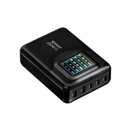 اكس باور جي دبليو200بي شاحن حائط مع 4منافذ 3.0Qc و PD بقدره 200واط اسود موديل رقم.PD-065PT-BK