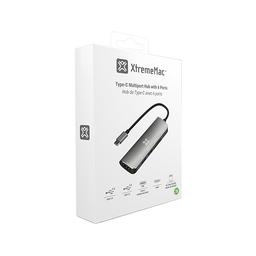 Xtrememac Type C Hub 6in1 Silver Model No.XWH-HUB6-13