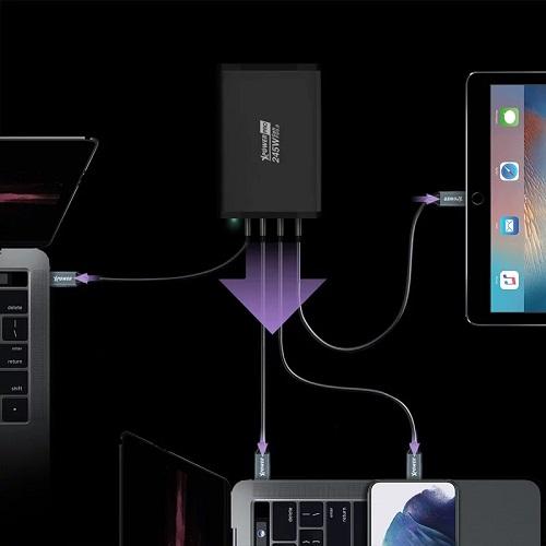 XPower Desktop Charger Pro GX245 with 4Port PD 245W Black Model No.XPP-GX245-BK
