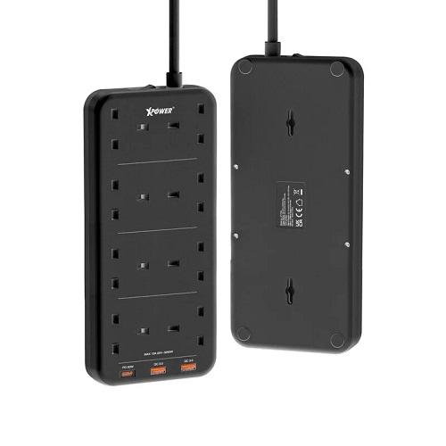 XPower PS8A Power Strip with 11Output 3250W Black Model No.XP-PS8A-BK