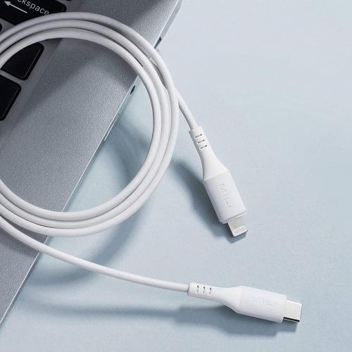 ميلي ام اف اي كابل PD Type C الى لايتنينج 1م ابيض موديل رقم.HI-L70-W