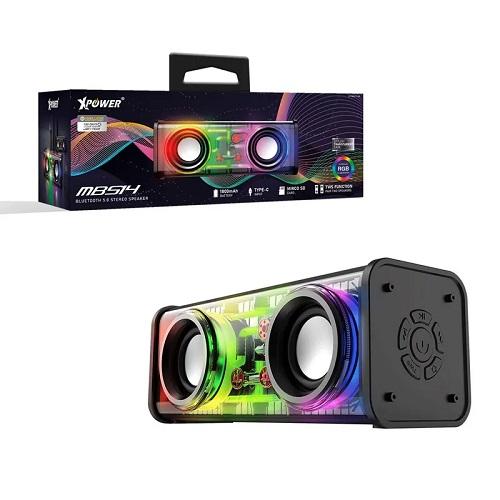 اكس باور ام بي اس14 مكبر صوت RGB LED بتقنية البلوتوث 5.0 1800مللي امبير اسود موديل رقم.XP-MBS14-BK