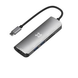 Xtrememac Type C Hub 6in1 Silver Model No.XWH-HUB6-13